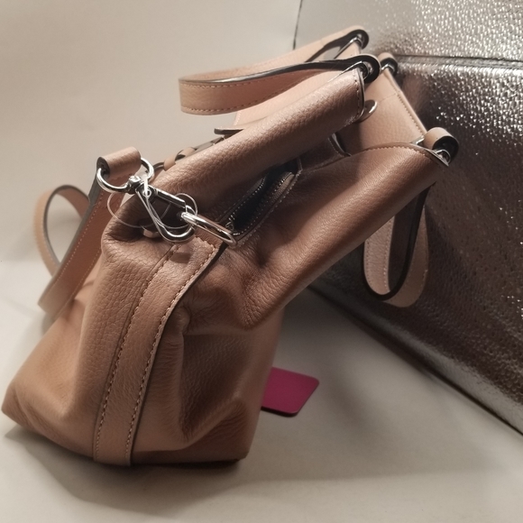 Vince Camuto Rosie Satchel Vintage Quartz Leather Blush Pink Shoulder Bag Purse - Picture 5 of 14